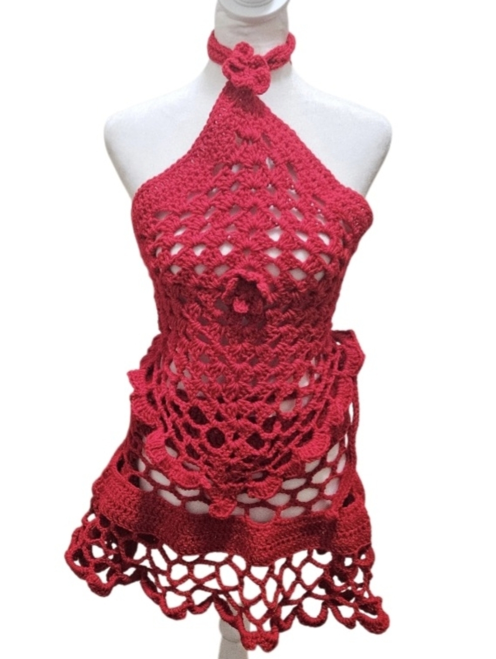Handmade crochet set styled 5 different ways. Skirt, shawl, top & more—your vibe - Picture 8 of 16
